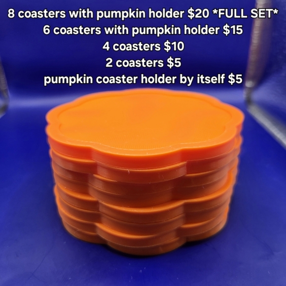 Jack-o'-lantern Coasters With Pumpkin Holder - Picture 6 of 8